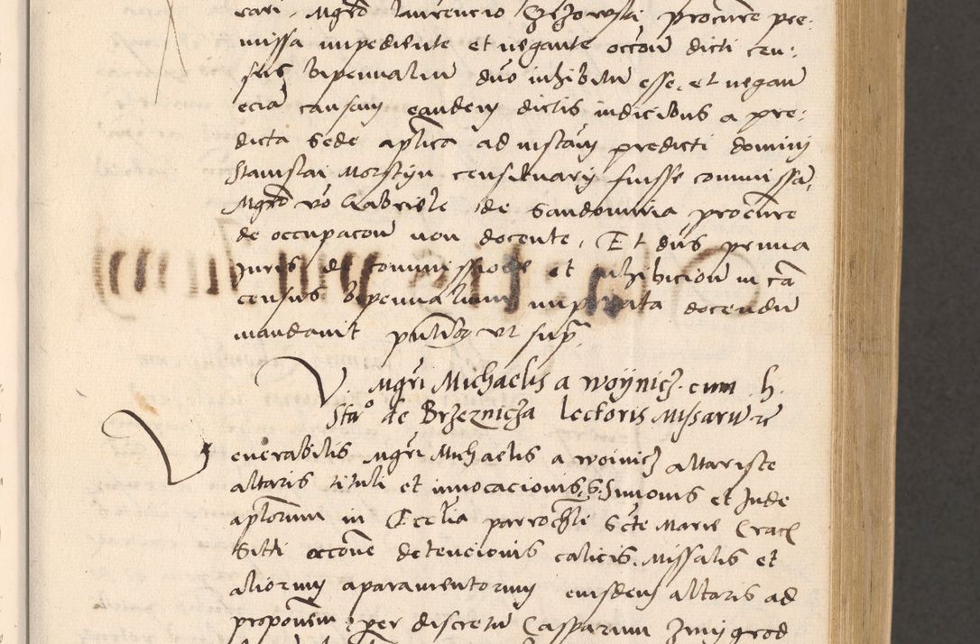 Zdjęcie nr 61 dla obiektu archiwalnego: Acta actorum, sententiarum diffinitivarum coram reverendo domino Petro Miscowski canonico et in spiritualibus vicario generali Cracoviensi ad annum Domini Mᵐᵘᵐ DXLVIᵗᵘᵐ, cuius indictio est quarta, pontificatus sanctissimi in Christo patris et domini nostri domini Pauli divina providencia pape tercii, a die tercia mensis Novembris, annus duodecimus (sic!) feliciter continuantur