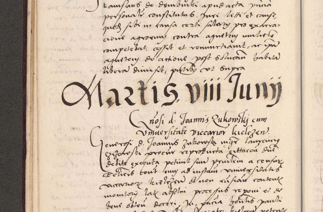 Zdjęcie nr 62 dla obiektu archiwalnego: Acta actorum, sententiarum diffinitivarum coram reverendo domino Petro Miscowski canonico et in spiritualibus vicario generali Cracoviensi ad annum Domini Mᵐᵘᵐ DXLVIᵗᵘᵐ, cuius indictio est quarta, pontificatus sanctissimi in Christo patris et domini nostri domini Pauli divina providencia pape tercii, a die tercia mensis Novembris, annus duodecimus (sic!) feliciter continuantur