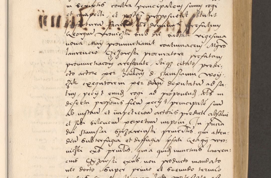 Zdjęcie nr 53 dla obiektu archiwalnego: Acta actorum, sententiarum diffinitivarum coram reverendo domino Petro Miscowski canonico et in spiritualibus vicario generali Cracoviensi ad annum Domini Mᵐᵘᵐ DXLVIᵗᵘᵐ, cuius indictio est quarta, pontificatus sanctissimi in Christo patris et domini nostri domini Pauli divina providencia pape tercii, a die tercia mensis Novembris, annus duodecimus (sic!) feliciter continuantur