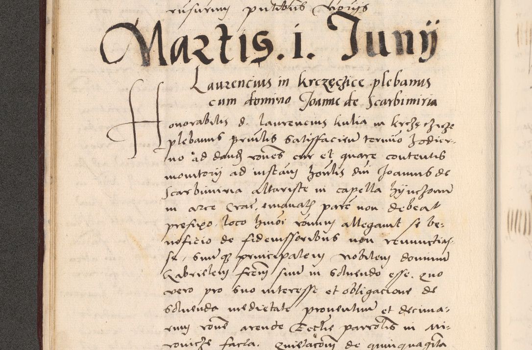 Zdjęcie nr 54 dla obiektu archiwalnego: Acta actorum, sententiarum diffinitivarum coram reverendo domino Petro Miscowski canonico et in spiritualibus vicario generali Cracoviensi ad annum Domini Mᵐᵘᵐ DXLVIᵗᵘᵐ, cuius indictio est quarta, pontificatus sanctissimi in Christo patris et domini nostri domini Pauli divina providencia pape tercii, a die tercia mensis Novembris, annus duodecimus (sic!) feliciter continuantur