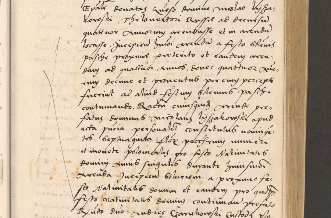 Zdjęcie nr 43 dla obiektu archiwalnego: Acta actorum, sententiarum diffinitivarum coram reverendo domino Petro Miscowski canonico et in spiritualibus vicario generali Cracoviensi ad annum Domini Mᵐᵘᵐ DXLVIᵗᵘᵐ, cuius indictio est quarta, pontificatus sanctissimi in Christo patris et domini nostri domini Pauli divina providencia pape tercii, a die tercia mensis Novembris, annus duodecimus (sic!) feliciter continuantur