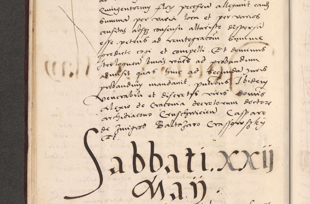 Zdjęcie nr 42 dla obiektu archiwalnego: Acta actorum, sententiarum diffinitivarum coram reverendo domino Petro Miscowski canonico et in spiritualibus vicario generali Cracoviensi ad annum Domini Mᵐᵘᵐ DXLVIᵗᵘᵐ, cuius indictio est quarta, pontificatus sanctissimi in Christo patris et domini nostri domini Pauli divina providencia pape tercii, a die tercia mensis Novembris, annus duodecimus (sic!) feliciter continuantur