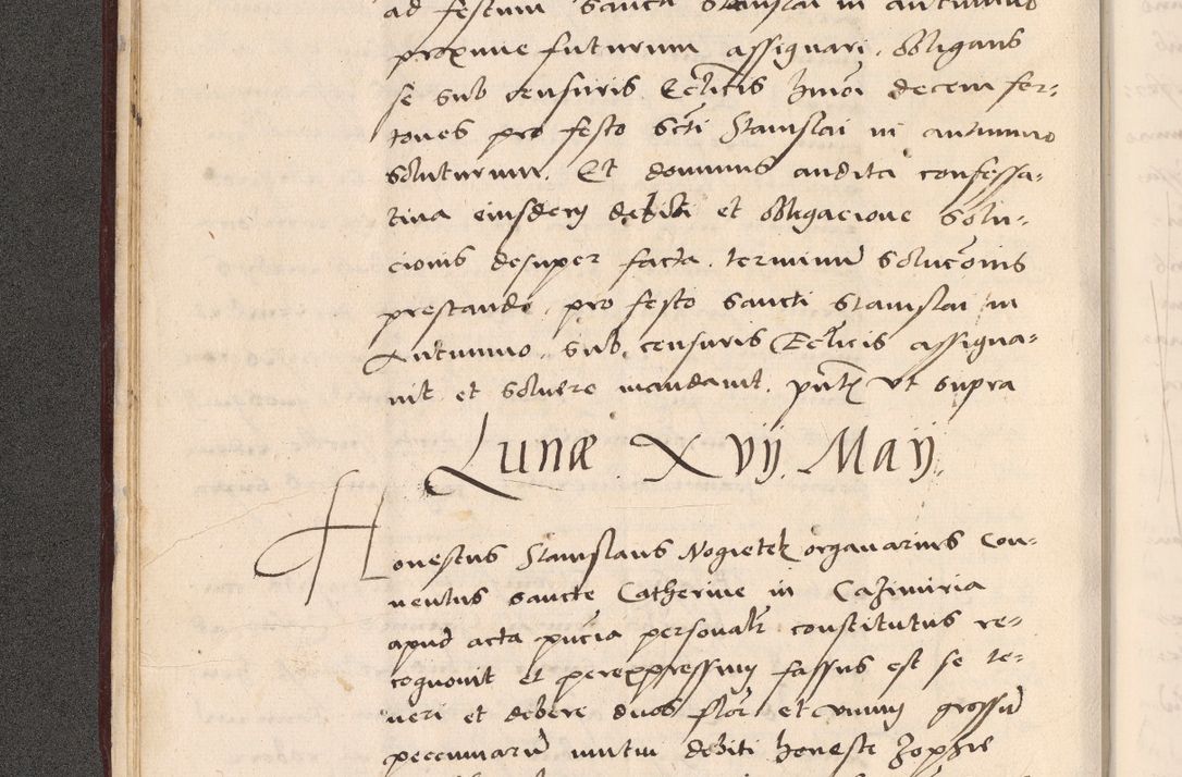 Zdjęcie nr 28 dla obiektu archiwalnego: Acta actorum, sententiarum diffinitivarum coram reverendo domino Petro Miscowski canonico et in spiritualibus vicario generali Cracoviensi ad annum Domini Mᵐᵘᵐ DXLVIᵗᵘᵐ, cuius indictio est quarta, pontificatus sanctissimi in Christo patris et domini nostri domini Pauli divina providencia pape tercii, a die tercia mensis Novembris, annus duodecimus (sic!) feliciter continuantur