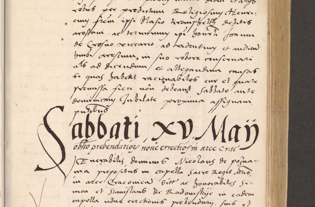 Zdjęcie nr 23 dla obiektu archiwalnego: Acta actorum, sententiarum diffinitivarum coram reverendo domino Petro Miscowski canonico et in spiritualibus vicario generali Cracoviensi ad annum Domini Mᵐᵘᵐ DXLVIᵗᵘᵐ, cuius indictio est quarta, pontificatus sanctissimi in Christo patris et domini nostri domini Pauli divina providencia pape tercii, a die tercia mensis Novembris, annus duodecimus (sic!) feliciter continuantur