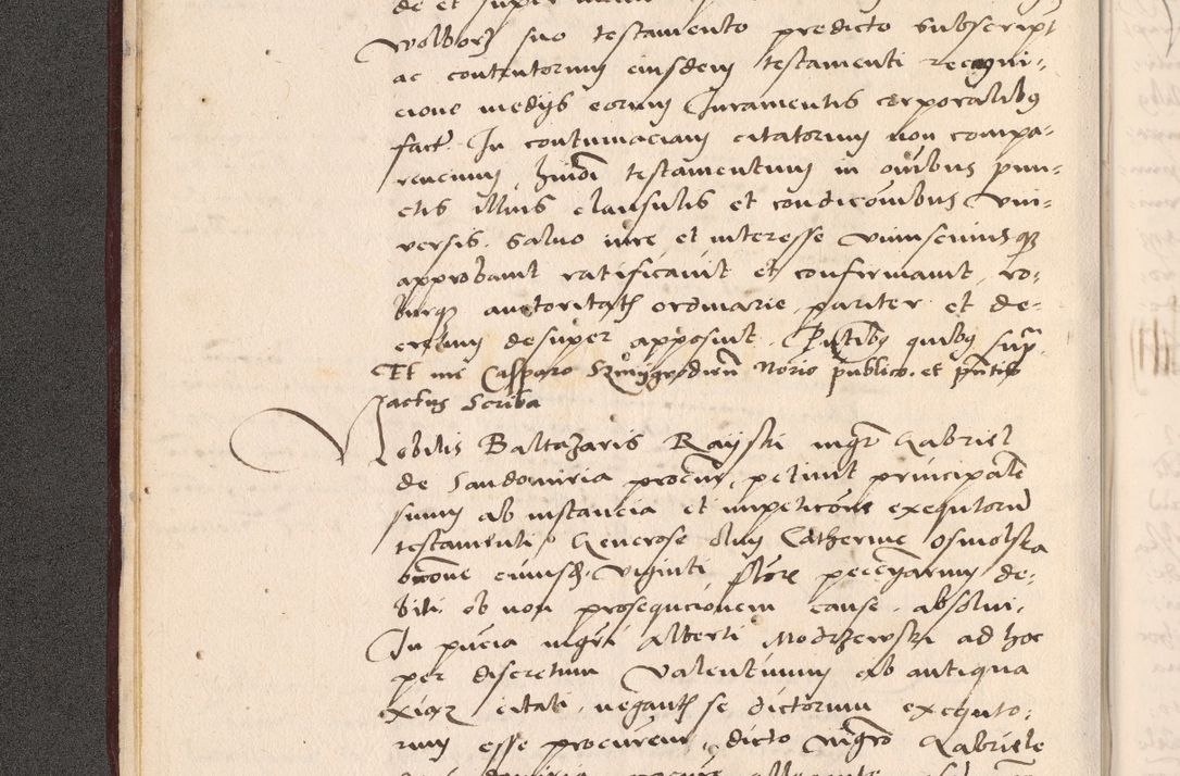 Zdjęcie nr 16 dla obiektu archiwalnego: Acta actorum, sententiarum diffinitivarum coram reverendo domino Petro Miscowski canonico et in spiritualibus vicario generali Cracoviensi ad annum Domini Mᵐᵘᵐ DXLVIᵗᵘᵐ, cuius indictio est quarta, pontificatus sanctissimi in Christo patris et domini nostri domini Pauli divina providencia pape tercii, a die tercia mensis Novembris, annus duodecimus (sic!) feliciter continuantur