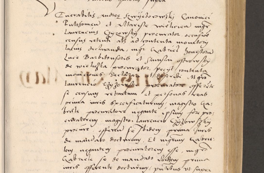Zdjęcie nr 17 dla obiektu archiwalnego: Acta actorum, sententiarum diffinitivarum coram reverendo domino Petro Miscowski canonico et in spiritualibus vicario generali Cracoviensi ad annum Domini Mᵐᵘᵐ DXLVIᵗᵘᵐ, cuius indictio est quarta, pontificatus sanctissimi in Christo patris et domini nostri domini Pauli divina providencia pape tercii, a die tercia mensis Novembris, annus duodecimus (sic!) feliciter continuantur