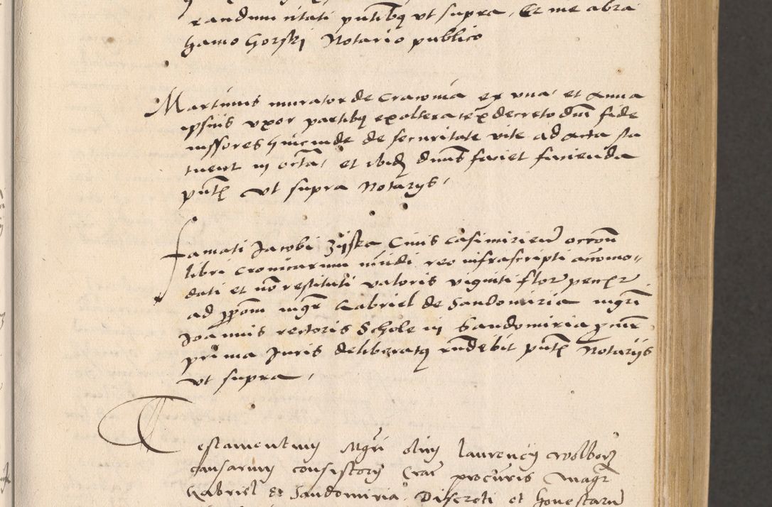 Zdjęcie nr 15 dla obiektu archiwalnego: Acta actorum, sententiarum diffinitivarum coram reverendo domino Petro Miscowski canonico et in spiritualibus vicario generali Cracoviensi ad annum Domini Mᵐᵘᵐ DXLVIᵗᵘᵐ, cuius indictio est quarta, pontificatus sanctissimi in Christo patris et domini nostri domini Pauli divina providencia pape tercii, a die tercia mensis Novembris, annus duodecimus (sic!) feliciter continuantur