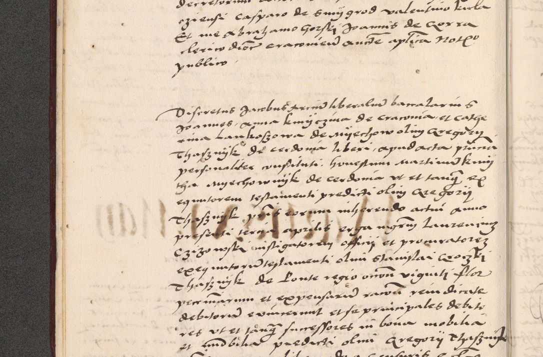 Zdjęcie nr 14 dla obiektu archiwalnego: Acta actorum, sententiarum diffinitivarum coram reverendo domino Petro Miscowski canonico et in spiritualibus vicario generali Cracoviensi ad annum Domini Mᵐᵘᵐ DXLVIᵗᵘᵐ, cuius indictio est quarta, pontificatus sanctissimi in Christo patris et domini nostri domini Pauli divina providencia pape tercii, a die tercia mensis Novembris, annus duodecimus (sic!) feliciter continuantur