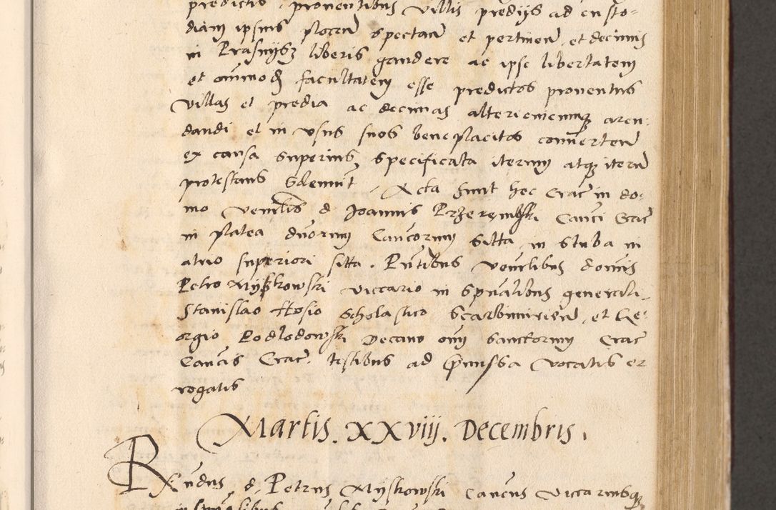 Zdjęcie nr 393 dla obiektu archiwalnego: Acta actorum, sententiarum diffinitivarum coram reverendo domino Petro Miscowski canonico et in spiritualibus vicario generali Cracoviensi ad annum Domini Mᵐᵘᵐ DXLVIᵗᵘᵐ, cuius indictio est quarta, pontificatus sanctissimi in Christo patris et domini nostri domini Pauli divina providencia pape tercii, a die tercia mensis Novembris, annus duodecimus (sic!) feliciter continuantur