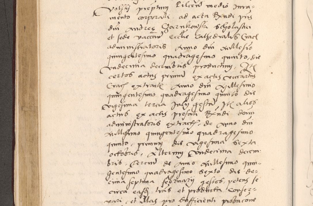 Zdjęcie nr 384 dla obiektu archiwalnego: Acta actorum, sententiarum diffinitivarum coram reverendo domino Petro Miscowski canonico et in spiritualibus vicario generali Cracoviensi ad annum Domini Mᵐᵘᵐ DXLVIᵗᵘᵐ, cuius indictio est quarta, pontificatus sanctissimi in Christo patris et domini nostri domini Pauli divina providencia pape tercii, a die tercia mensis Novembris, annus duodecimus (sic!) feliciter continuantur