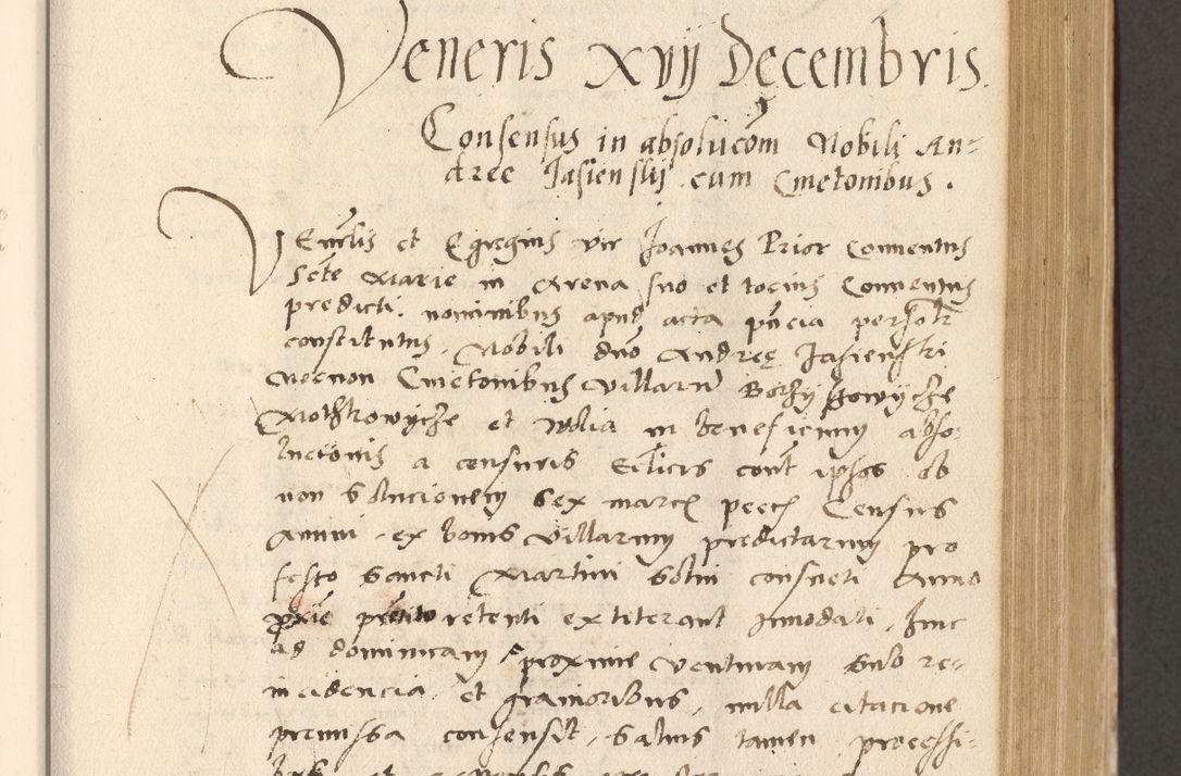 Zdjęcie nr 373 dla obiektu archiwalnego: Acta actorum, sententiarum diffinitivarum coram reverendo domino Petro Miscowski canonico et in spiritualibus vicario generali Cracoviensi ad annum Domini Mᵐᵘᵐ DXLVIᵗᵘᵐ, cuius indictio est quarta, pontificatus sanctissimi in Christo patris et domini nostri domini Pauli divina providencia pape tercii, a die tercia mensis Novembris, annus duodecimus (sic!) feliciter continuantur