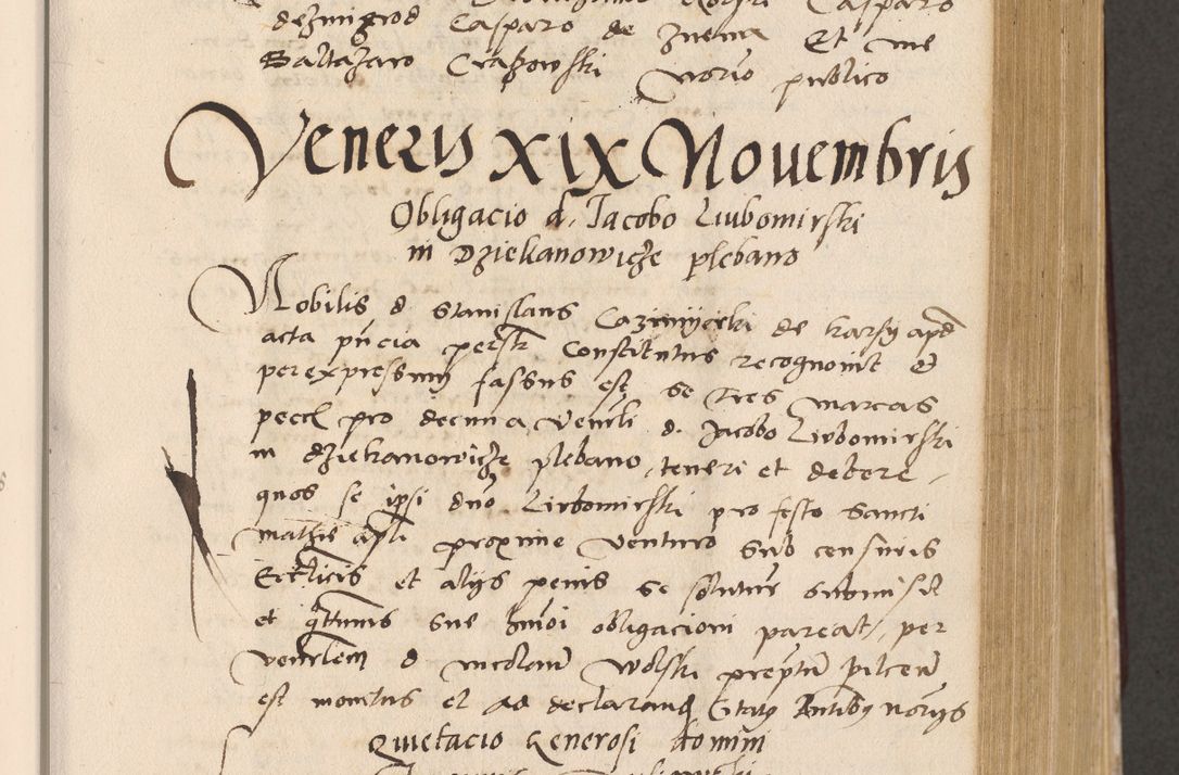 Zdjęcie nr 327 dla obiektu archiwalnego: Acta actorum, sententiarum diffinitivarum coram reverendo domino Petro Miscowski canonico et in spiritualibus vicario generali Cracoviensi ad annum Domini Mᵐᵘᵐ DXLVIᵗᵘᵐ, cuius indictio est quarta, pontificatus sanctissimi in Christo patris et domini nostri domini Pauli divina providencia pape tercii, a die tercia mensis Novembris, annus duodecimus (sic!) feliciter continuantur