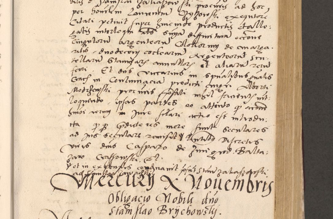 Zdjęcie nr 303 dla obiektu archiwalnego: Acta actorum, sententiarum diffinitivarum coram reverendo domino Petro Miscowski canonico et in spiritualibus vicario generali Cracoviensi ad annum Domini Mᵐᵘᵐ DXLVIᵗᵘᵐ, cuius indictio est quarta, pontificatus sanctissimi in Christo patris et domini nostri domini Pauli divina providencia pape tercii, a die tercia mensis Novembris, annus duodecimus (sic!) feliciter continuantur