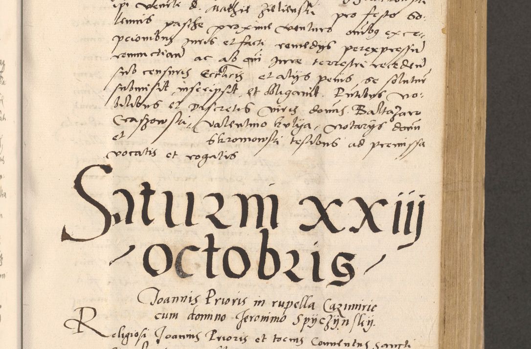 Zdjęcie nr 275 dla obiektu archiwalnego: Acta actorum, sententiarum diffinitivarum coram reverendo domino Petro Miscowski canonico et in spiritualibus vicario generali Cracoviensi ad annum Domini Mᵐᵘᵐ DXLVIᵗᵘᵐ, cuius indictio est quarta, pontificatus sanctissimi in Christo patris et domini nostri domini Pauli divina providencia pape tercii, a die tercia mensis Novembris, annus duodecimus (sic!) feliciter continuantur