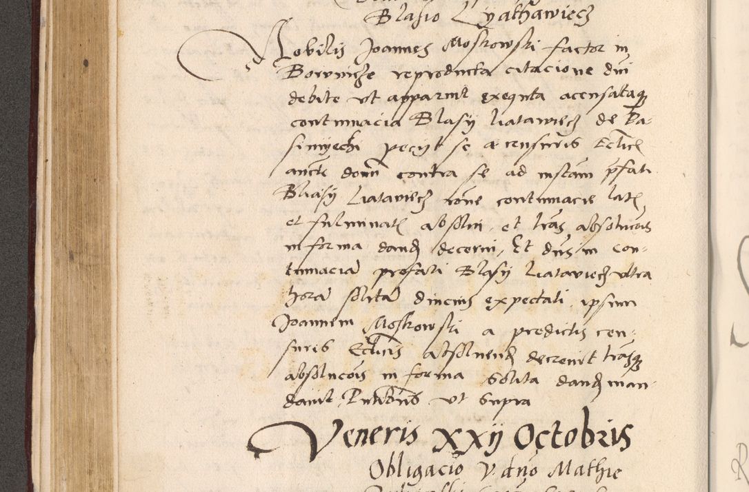 Zdjęcie nr 274 dla obiektu archiwalnego: Acta actorum, sententiarum diffinitivarum coram reverendo domino Petro Miscowski canonico et in spiritualibus vicario generali Cracoviensi ad annum Domini Mᵐᵘᵐ DXLVIᵗᵘᵐ, cuius indictio est quarta, pontificatus sanctissimi in Christo patris et domini nostri domini Pauli divina providencia pape tercii, a die tercia mensis Novembris, annus duodecimus (sic!) feliciter continuantur