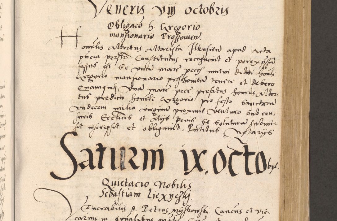 Zdjęcie nr 255 dla obiektu archiwalnego: Acta actorum, sententiarum diffinitivarum coram reverendo domino Petro Miscowski canonico et in spiritualibus vicario generali Cracoviensi ad annum Domini Mᵐᵘᵐ DXLVIᵗᵘᵐ, cuius indictio est quarta, pontificatus sanctissimi in Christo patris et domini nostri domini Pauli divina providencia pape tercii, a die tercia mensis Novembris, annus duodecimus (sic!) feliciter continuantur