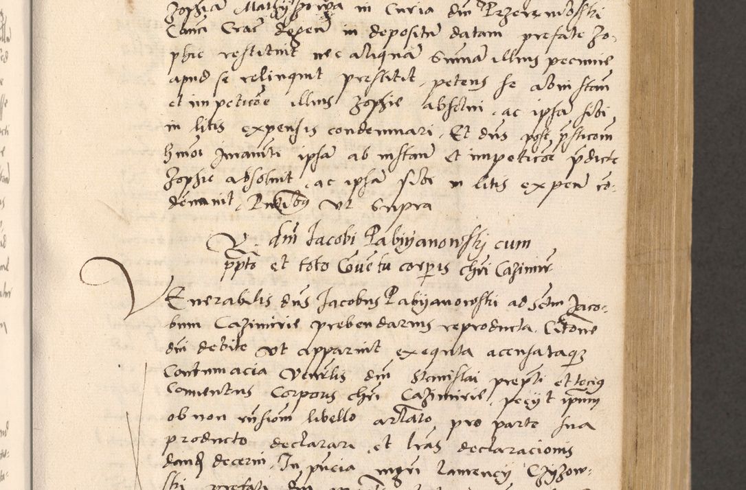 Zdjęcie nr 239 dla obiektu archiwalnego: Acta actorum, sententiarum diffinitivarum coram reverendo domino Petro Miscowski canonico et in spiritualibus vicario generali Cracoviensi ad annum Domini Mᵐᵘᵐ DXLVIᵗᵘᵐ, cuius indictio est quarta, pontificatus sanctissimi in Christo patris et domini nostri domini Pauli divina providencia pape tercii, a die tercia mensis Novembris, annus duodecimus (sic!) feliciter continuantur