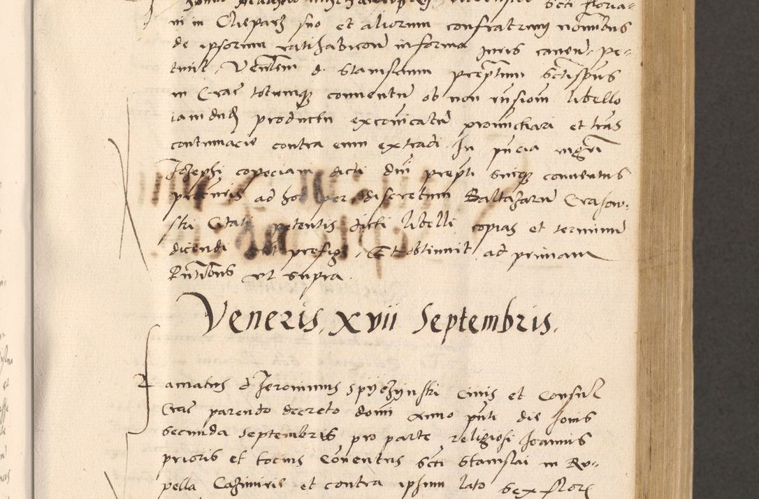 Zdjęcie nr 223 dla obiektu archiwalnego: Acta actorum, sententiarum diffinitivarum coram reverendo domino Petro Miscowski canonico et in spiritualibus vicario generali Cracoviensi ad annum Domini Mᵐᵘᵐ DXLVIᵗᵘᵐ, cuius indictio est quarta, pontificatus sanctissimi in Christo patris et domini nostri domini Pauli divina providencia pape tercii, a die tercia mensis Novembris, annus duodecimus (sic!) feliciter continuantur
