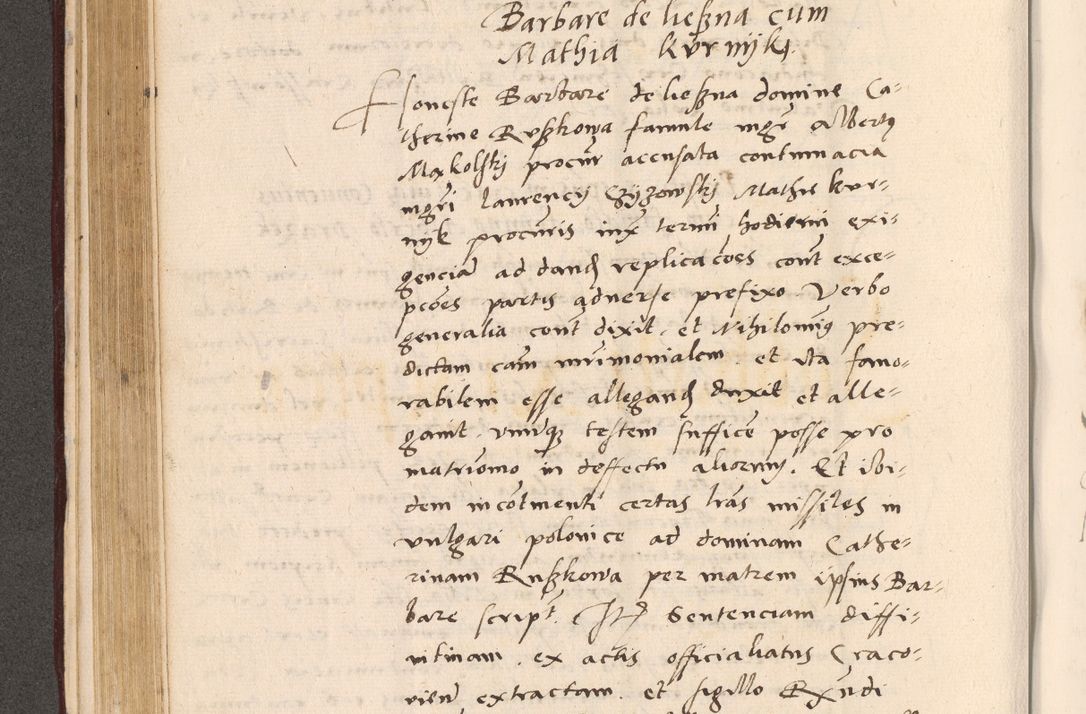 Zdjęcie nr 218 dla obiektu archiwalnego: Acta actorum, sententiarum diffinitivarum coram reverendo domino Petro Miscowski canonico et in spiritualibus vicario generali Cracoviensi ad annum Domini Mᵐᵘᵐ DXLVIᵗᵘᵐ, cuius indictio est quarta, pontificatus sanctissimi in Christo patris et domini nostri domini Pauli divina providencia pape tercii, a die tercia mensis Novembris, annus duodecimus (sic!) feliciter continuantur