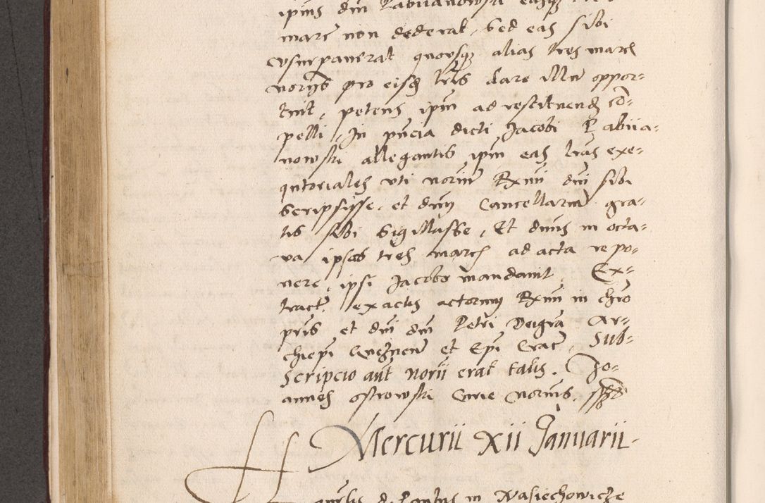 Zdjęcie nr 410 dla obiektu archiwalnego: Acta actorum, sententiarum diffinitivarum coram reverendo domino Petro Miscowski canonico et in spiritualibus vicario generali Cracoviensi ad annum Domini Mᵐᵘᵐ DXLVIᵗᵘᵐ, cuius indictio est quarta, pontificatus sanctissimi in Christo patris et domini nostri domini Pauli divina providencia pape tercii, a die tercia mensis Novembris, annus duodecimus (sic!) feliciter continuantur