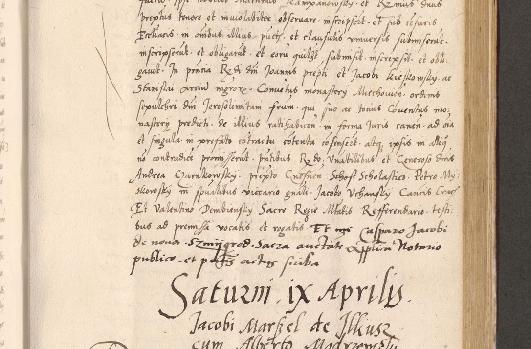 Zdjęcie nr 601 dla obiektu archiwalnego: Acta actorum, sententiarum diffinitivarum coram reverendo domino Petro Miscowski canonico et in spiritualibus vicario generali Cracoviensi ad annum Domini Mᵐᵘᵐ DXLVIᵗᵘᵐ, cuius indictio est quarta, pontificatus sanctissimi in Christo patris et domini nostri domini Pauli divina providencia pape tercii, a die tercia mensis Novembris, annus duodecimus (sic!) feliciter continuantur