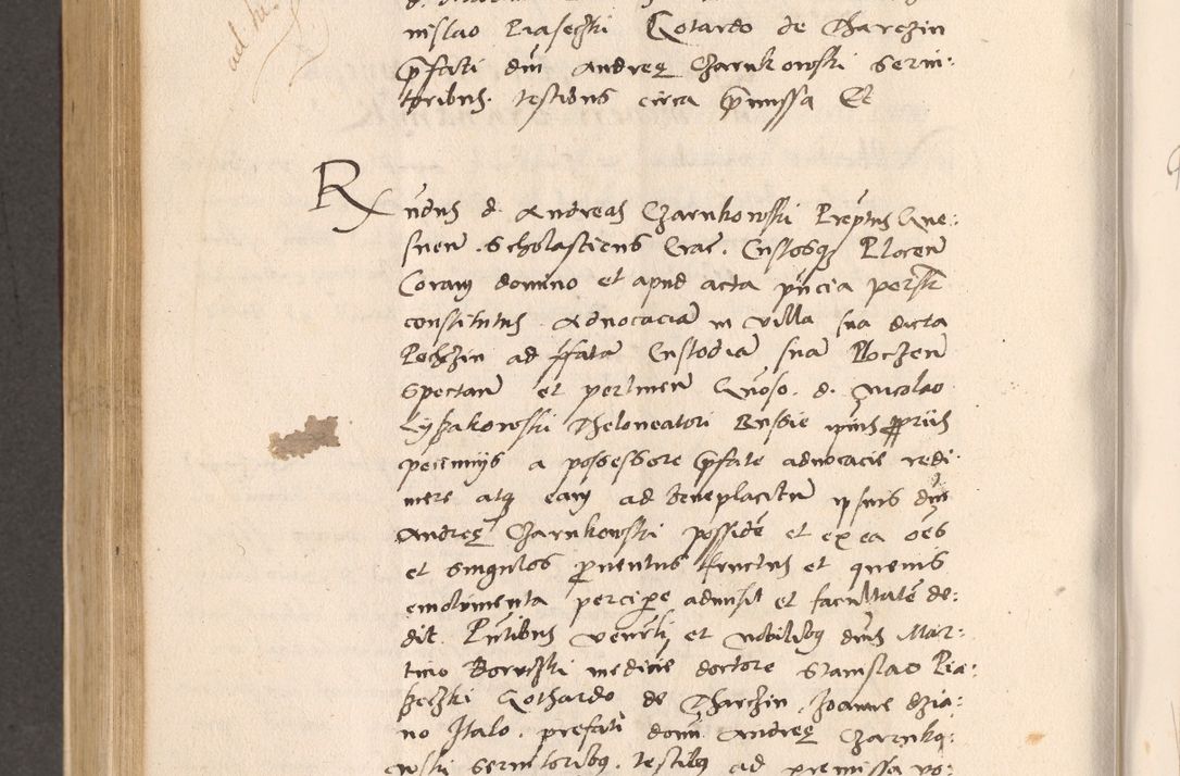 Zdjęcie nr 594 dla obiektu archiwalnego: Acta actorum, sententiarum diffinitivarum coram reverendo domino Petro Miscowski canonico et in spiritualibus vicario generali Cracoviensi ad annum Domini Mᵐᵘᵐ DXLVIᵗᵘᵐ, cuius indictio est quarta, pontificatus sanctissimi in Christo patris et domini nostri domini Pauli divina providencia pape tercii, a die tercia mensis Novembris, annus duodecimus (sic!) feliciter continuantur