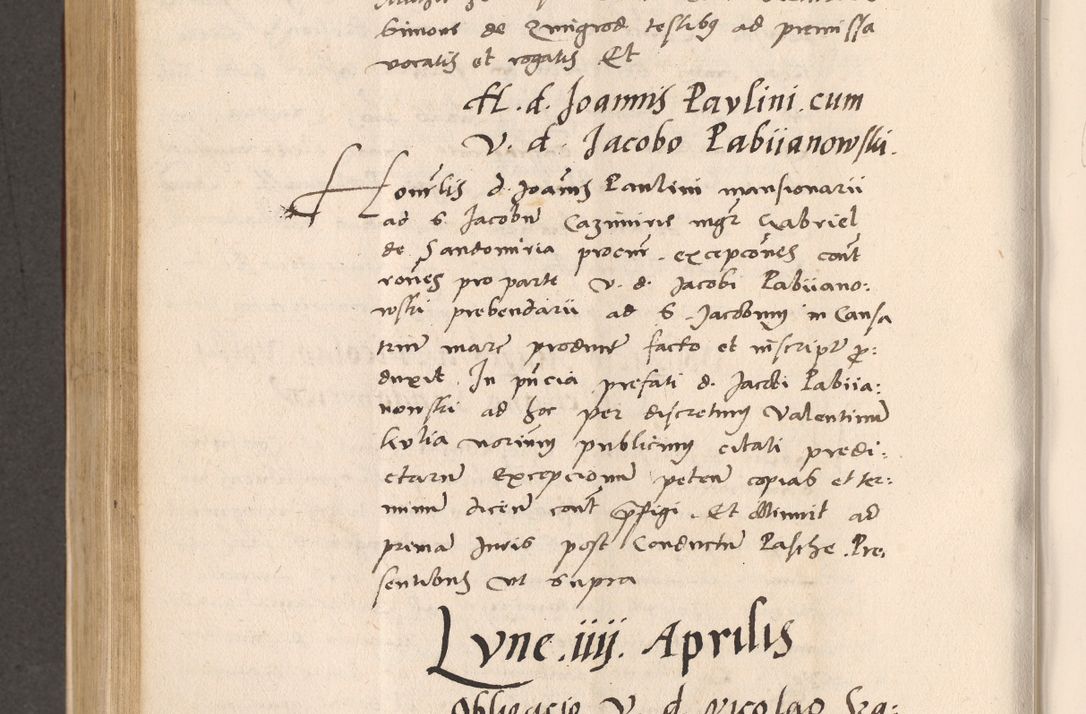Zdjęcie nr 592 dla obiektu archiwalnego: Acta actorum, sententiarum diffinitivarum coram reverendo domino Petro Miscowski canonico et in spiritualibus vicario generali Cracoviensi ad annum Domini Mᵐᵘᵐ DXLVIᵗᵘᵐ, cuius indictio est quarta, pontificatus sanctissimi in Christo patris et domini nostri domini Pauli divina providencia pape tercii, a die tercia mensis Novembris, annus duodecimus (sic!) feliciter continuantur