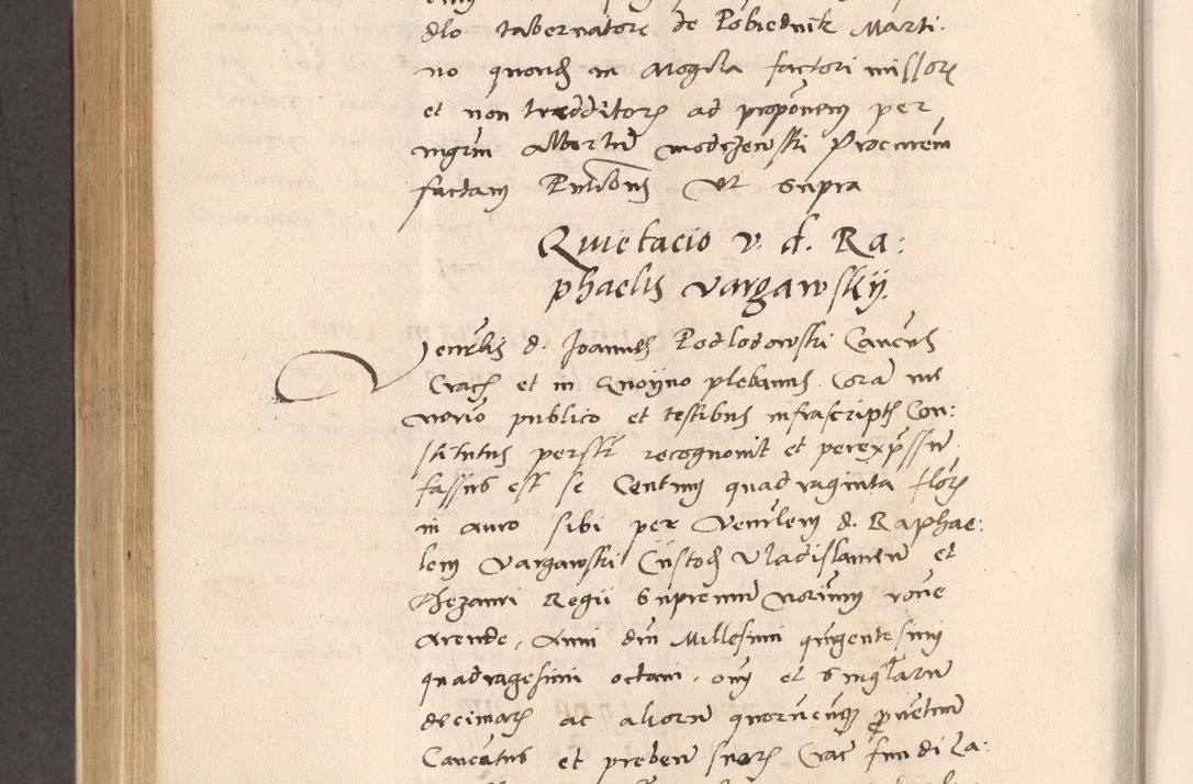 Zdjęcie nr 590 dla obiektu archiwalnego: Acta actorum, sententiarum diffinitivarum coram reverendo domino Petro Miscowski canonico et in spiritualibus vicario generali Cracoviensi ad annum Domini Mᵐᵘᵐ DXLVIᵗᵘᵐ, cuius indictio est quarta, pontificatus sanctissimi in Christo patris et domini nostri domini Pauli divina providencia pape tercii, a die tercia mensis Novembris, annus duodecimus (sic!) feliciter continuantur