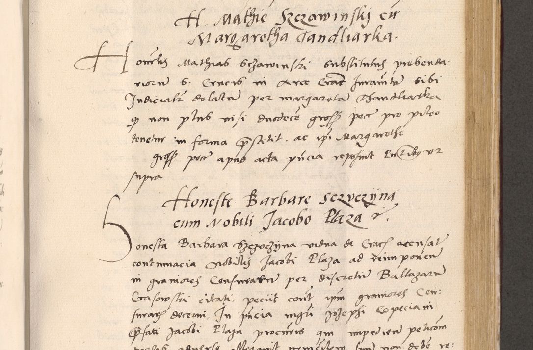 Zdjęcie nr 587 dla obiektu archiwalnego: Acta actorum, sententiarum diffinitivarum coram reverendo domino Petro Miscowski canonico et in spiritualibus vicario generali Cracoviensi ad annum Domini Mᵐᵘᵐ DXLVIᵗᵘᵐ, cuius indictio est quarta, pontificatus sanctissimi in Christo patris et domini nostri domini Pauli divina providencia pape tercii, a die tercia mensis Novembris, annus duodecimus (sic!) feliciter continuantur
