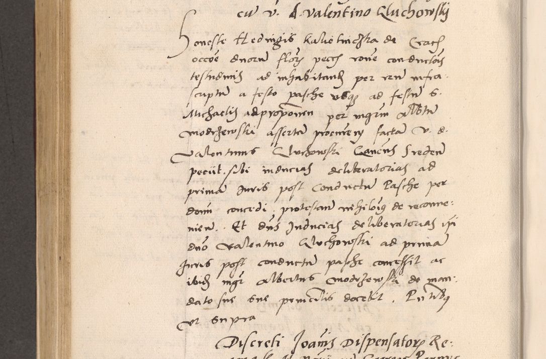 Zdjęcie nr 584 dla obiektu archiwalnego: Acta actorum, sententiarum diffinitivarum coram reverendo domino Petro Miscowski canonico et in spiritualibus vicario generali Cracoviensi ad annum Domini Mᵐᵘᵐ DXLVIᵗᵘᵐ, cuius indictio est quarta, pontificatus sanctissimi in Christo patris et domini nostri domini Pauli divina providencia pape tercii, a die tercia mensis Novembris, annus duodecimus (sic!) feliciter continuantur