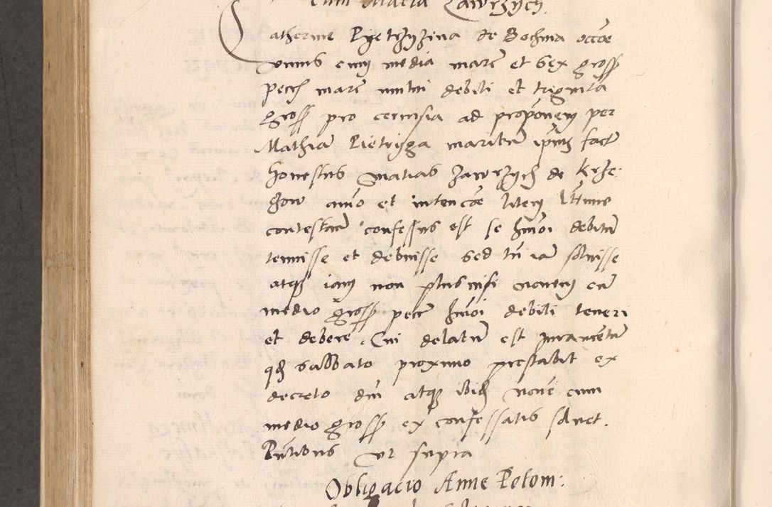 Zdjęcie nr 560 dla obiektu archiwalnego: Acta actorum, sententiarum diffinitivarum coram reverendo domino Petro Miscowski canonico et in spiritualibus vicario generali Cracoviensi ad annum Domini Mᵐᵘᵐ DXLVIᵗᵘᵐ, cuius indictio est quarta, pontificatus sanctissimi in Christo patris et domini nostri domini Pauli divina providencia pape tercii, a die tercia mensis Novembris, annus duodecimus (sic!) feliciter continuantur