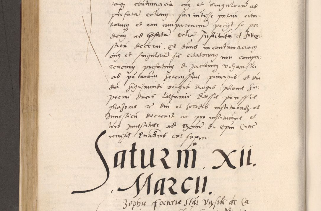 Zdjęcie nr 516 dla obiektu archiwalnego: Acta actorum, sententiarum diffinitivarum coram reverendo domino Petro Miscowski canonico et in spiritualibus vicario generali Cracoviensi ad annum Domini Mᵐᵘᵐ DXLVIᵗᵘᵐ, cuius indictio est quarta, pontificatus sanctissimi in Christo patris et domini nostri domini Pauli divina providencia pape tercii, a die tercia mensis Novembris, annus duodecimus (sic!) feliciter continuantur