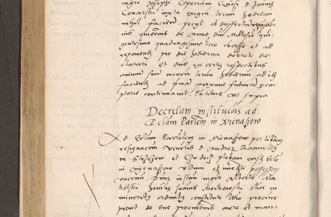 Zdjęcie nr 494 dla obiektu archiwalnego: Acta actorum, sententiarum diffinitivarum coram reverendo domino Petro Miscowski canonico et in spiritualibus vicario generali Cracoviensi ad annum Domini Mᵐᵘᵐ DXLVIᵗᵘᵐ, cuius indictio est quarta, pontificatus sanctissimi in Christo patris et domini nostri domini Pauli divina providencia pape tercii, a die tercia mensis Novembris, annus duodecimus (sic!) feliciter continuantur