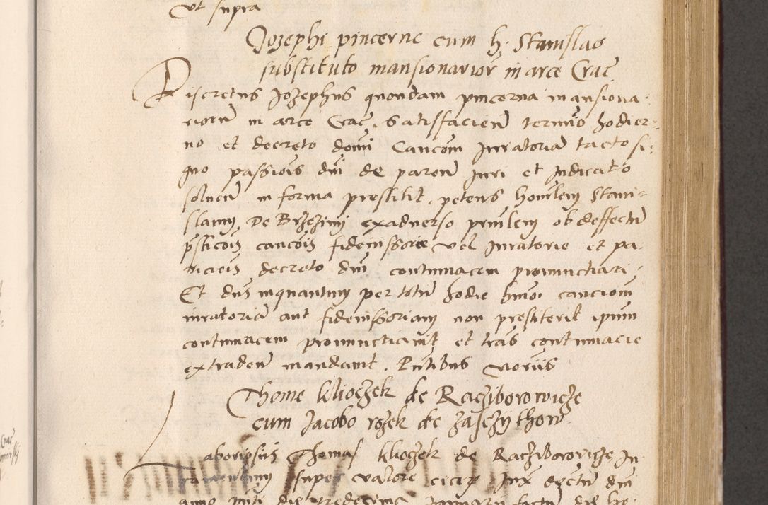 Zdjęcie nr 429 dla obiektu archiwalnego: Acta actorum, sententiarum diffinitivarum coram reverendo domino Petro Miscowski canonico et in spiritualibus vicario generali Cracoviensi ad annum Domini Mᵐᵘᵐ DXLVIᵗᵘᵐ, cuius indictio est quarta, pontificatus sanctissimi in Christo patris et domini nostri domini Pauli divina providencia pape tercii, a die tercia mensis Novembris, annus duodecimus (sic!) feliciter continuantur