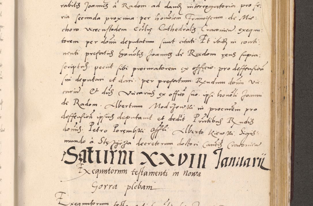 Zdjęcie nr 785 dla obiektu archiwalnego: Acta actorum, sententiarum diffinitivarum coram reverendo domino Petro Miscowski canonico et in spiritualibus vicario generali Cracoviensi ad annum Domini Mᵐᵘᵐ DXLVIᵗᵘᵐ, cuius indictio est quarta, pontificatus sanctissimi in Christo patris et domini nostri domini Pauli divina providencia pape tercii, a die tercia mensis Novembris, annus duodecimus (sic!) feliciter continuantur