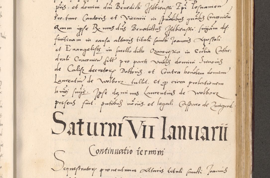 Zdjęcie nr 753 dla obiektu archiwalnego: Acta actorum, sententiarum diffinitivarum coram reverendo domino Petro Miscowski canonico et in spiritualibus vicario generali Cracoviensi ad annum Domini Mᵐᵘᵐ DXLVIᵗᵘᵐ, cuius indictio est quarta, pontificatus sanctissimi in Christo patris et domini nostri domini Pauli divina providencia pape tercii, a die tercia mensis Novembris, annus duodecimus (sic!) feliciter continuantur