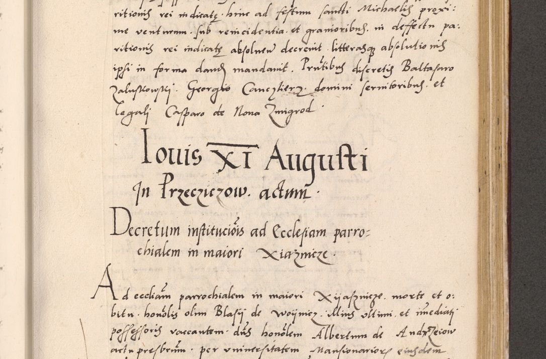 Zdjęcie nr 743 dla obiektu archiwalnego: Acta actorum, sententiarum diffinitivarum coram reverendo domino Petro Miscowski canonico et in spiritualibus vicario generali Cracoviensi ad annum Domini Mᵐᵘᵐ DXLVIᵗᵘᵐ, cuius indictio est quarta, pontificatus sanctissimi in Christo patris et domini nostri domini Pauli divina providencia pape tercii, a die tercia mensis Novembris, annus duodecimus (sic!) feliciter continuantur