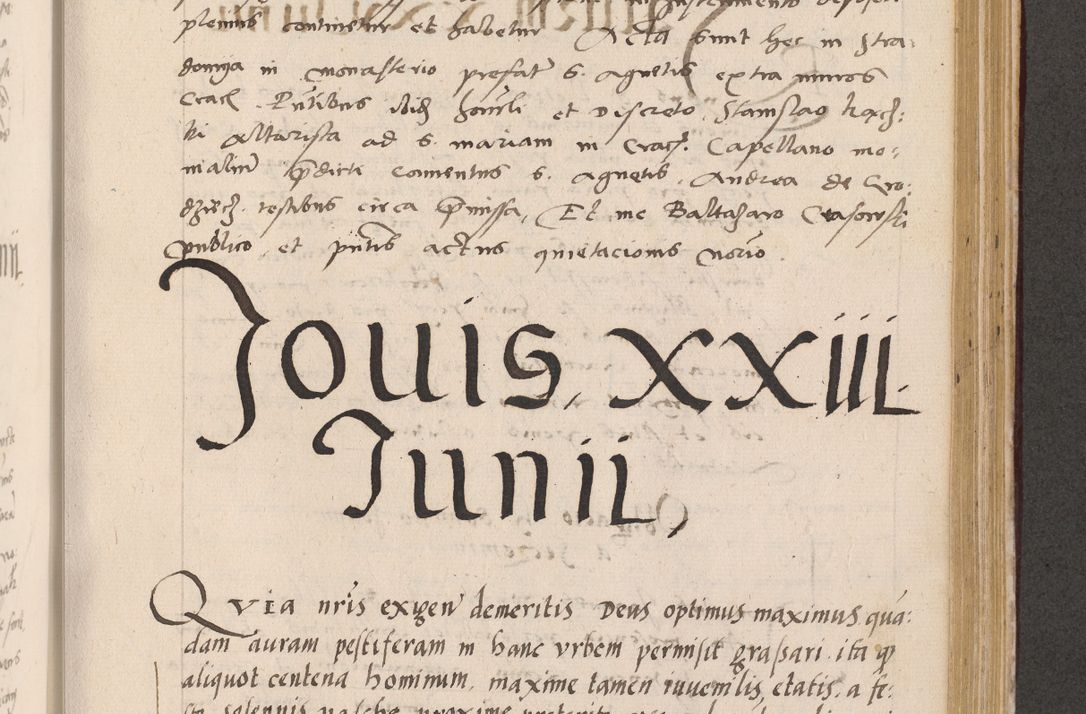 Zdjęcie nr 737 dla obiektu archiwalnego: Acta actorum, sententiarum diffinitivarum coram reverendo domino Petro Miscowski canonico et in spiritualibus vicario generali Cracoviensi ad annum Domini Mᵐᵘᵐ DXLVIᵗᵘᵐ, cuius indictio est quarta, pontificatus sanctissimi in Christo patris et domini nostri domini Pauli divina providencia pape tercii, a die tercia mensis Novembris, annus duodecimus (sic!) feliciter continuantur