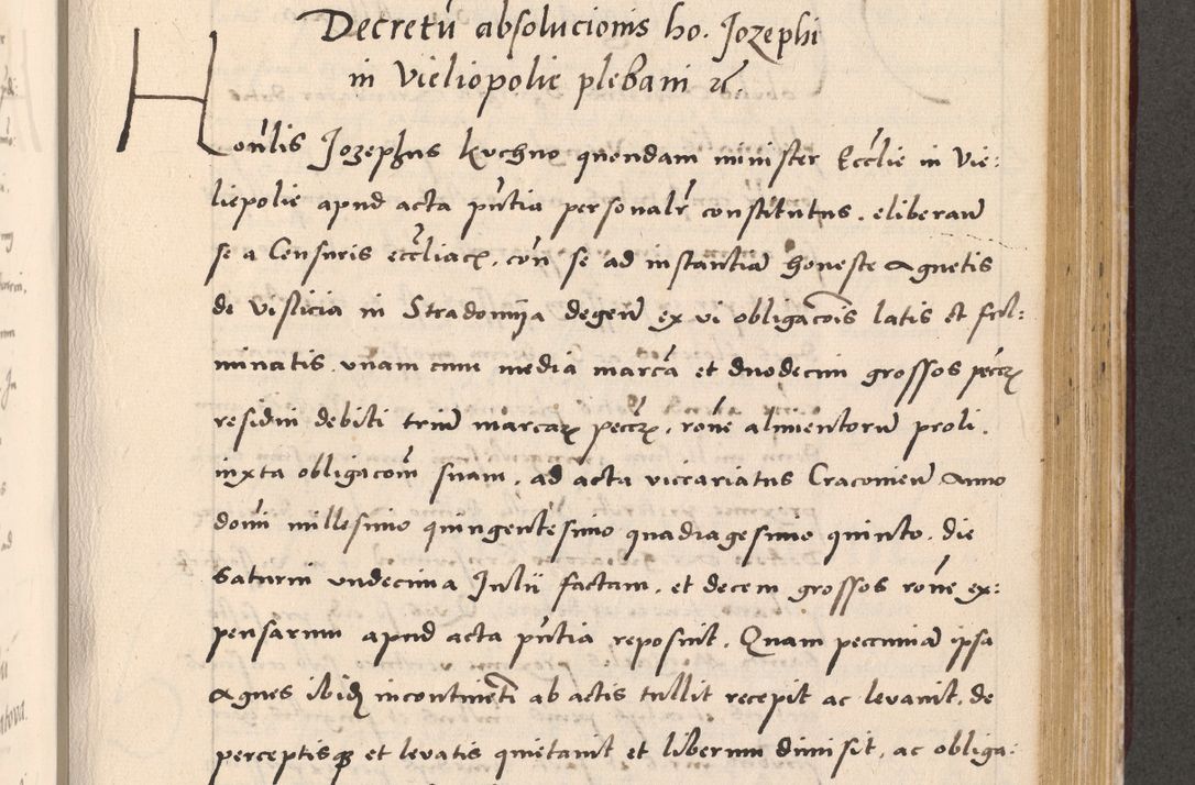Zdjęcie nr 719 dla obiektu archiwalnego: Acta actorum, sententiarum diffinitivarum coram reverendo domino Petro Miscowski canonico et in spiritualibus vicario generali Cracoviensi ad annum Domini Mᵐᵘᵐ DXLVIᵗᵘᵐ, cuius indictio est quarta, pontificatus sanctissimi in Christo patris et domini nostri domini Pauli divina providencia pape tercii, a die tercia mensis Novembris, annus duodecimus (sic!) feliciter continuantur
