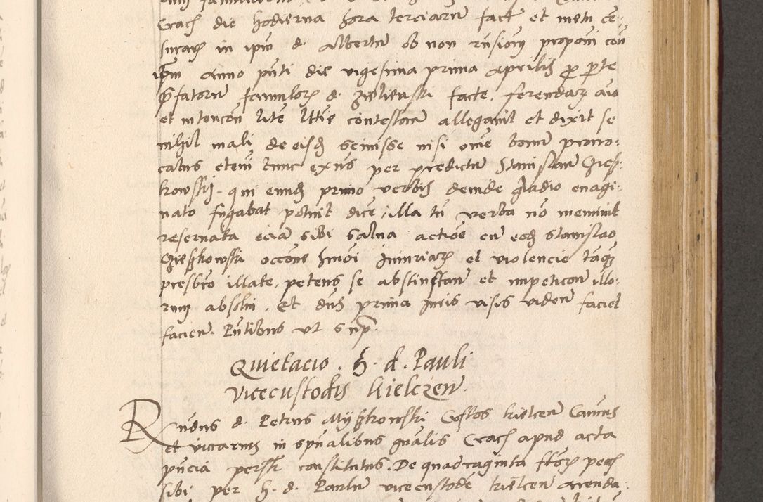 Zdjęcie nr 649 dla obiektu archiwalnego: Acta actorum, sententiarum diffinitivarum coram reverendo domino Petro Miscowski canonico et in spiritualibus vicario generali Cracoviensi ad annum Domini Mᵐᵘᵐ DXLVIᵗᵘᵐ, cuius indictio est quarta, pontificatus sanctissimi in Christo patris et domini nostri domini Pauli divina providencia pape tercii, a die tercia mensis Novembris, annus duodecimus (sic!) feliciter continuantur