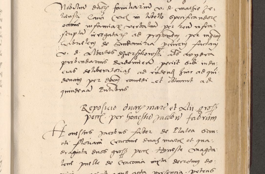 Zdjęcie nr 621 dla obiektu archiwalnego: Acta actorum, sententiarum diffinitivarum coram reverendo domino Petro Miscowski canonico et in spiritualibus vicario generali Cracoviensi ad annum Domini Mᵐᵘᵐ DXLVIᵗᵘᵐ, cuius indictio est quarta, pontificatus sanctissimi in Christo patris et domini nostri domini Pauli divina providencia pape tercii, a die tercia mensis Novembris, annus duodecimus (sic!) feliciter continuantur