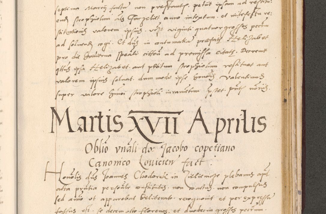 Zdjęcie nr 991 dla obiektu archiwalnego: Acta actorum, sententiarum diffinitivarum coram reverendo domino Petro Miscowski canonico et in spiritualibus vicario generali Cracoviensi ad annum Domini Mᵐᵘᵐ DXLVIᵗᵘᵐ, cuius indictio est quarta, pontificatus sanctissimi in Christo patris et domini nostri domini Pauli divina providencia pape tercii, a die tercia mensis Novembris, annus duodecimus (sic!) feliciter continuantur