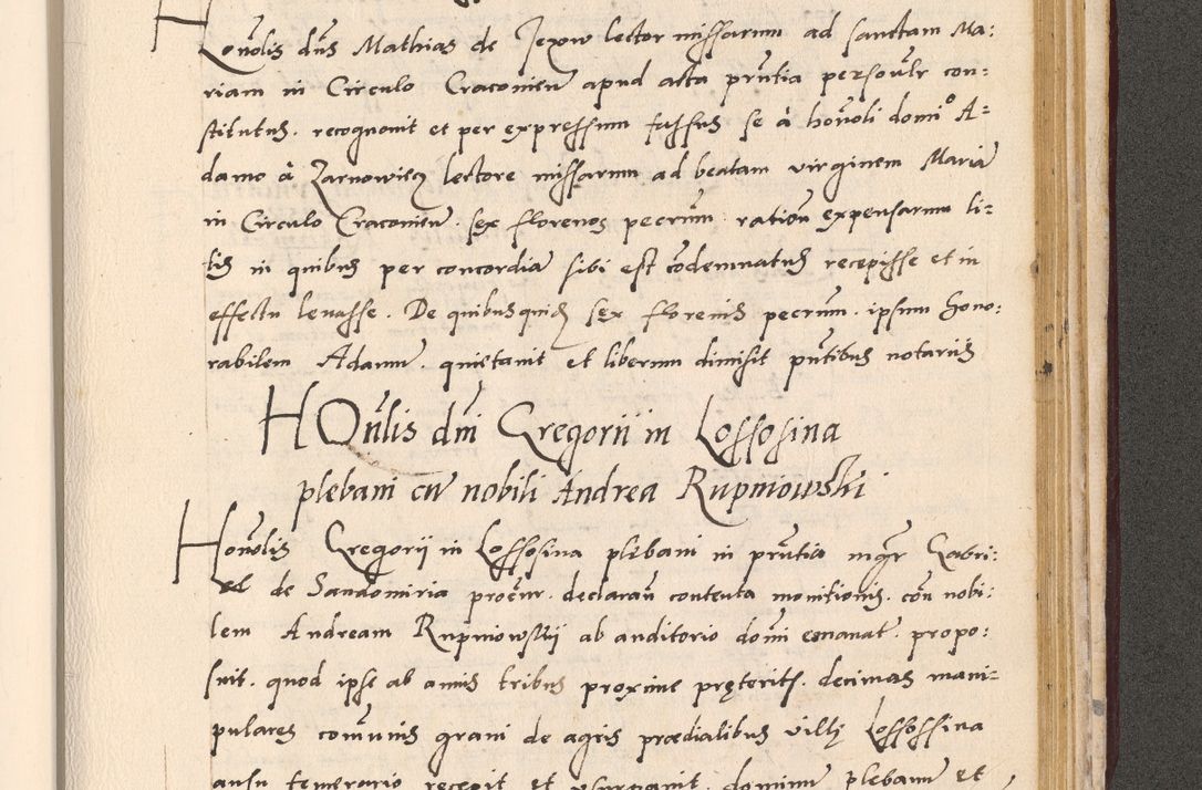 Zdjęcie nr 987 dla obiektu archiwalnego: Acta actorum, sententiarum diffinitivarum coram reverendo domino Petro Miscowski canonico et in spiritualibus vicario generali Cracoviensi ad annum Domini Mᵐᵘᵐ DXLVIᵗᵘᵐ, cuius indictio est quarta, pontificatus sanctissimi in Christo patris et domini nostri domini Pauli divina providencia pape tercii, a die tercia mensis Novembris, annus duodecimus (sic!) feliciter continuantur