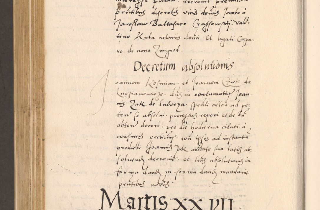 Zdjęcie nr 964 dla obiektu archiwalnego: Acta actorum, sententiarum diffinitivarum coram reverendo domino Petro Miscowski canonico et in spiritualibus vicario generali Cracoviensi ad annum Domini Mᵐᵘᵐ DXLVIᵗᵘᵐ, cuius indictio est quarta, pontificatus sanctissimi in Christo patris et domini nostri domini Pauli divina providencia pape tercii, a die tercia mensis Novembris, annus duodecimus (sic!) feliciter continuantur