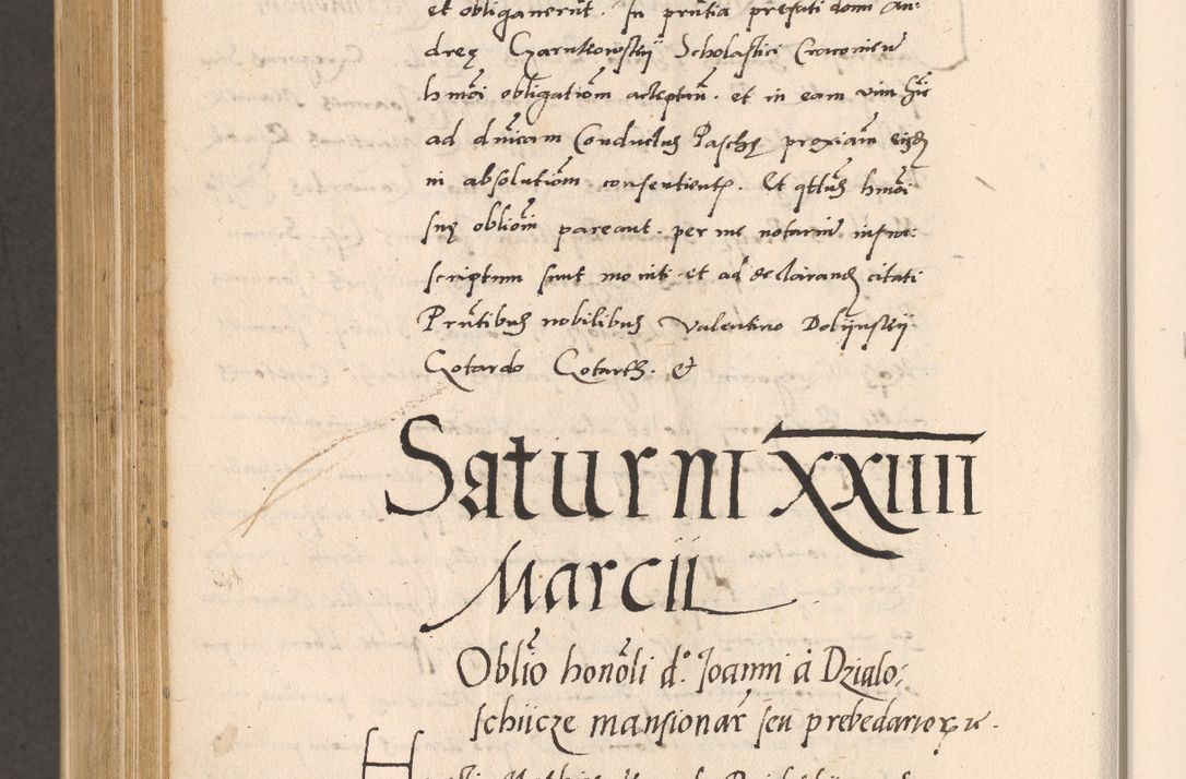 Zdjęcie nr 958 dla obiektu archiwalnego: Acta actorum, sententiarum diffinitivarum coram reverendo domino Petro Miscowski canonico et in spiritualibus vicario generali Cracoviensi ad annum Domini Mᵐᵘᵐ DXLVIᵗᵘᵐ, cuius indictio est quarta, pontificatus sanctissimi in Christo patris et domini nostri domini Pauli divina providencia pape tercii, a die tercia mensis Novembris, annus duodecimus (sic!) feliciter continuantur
