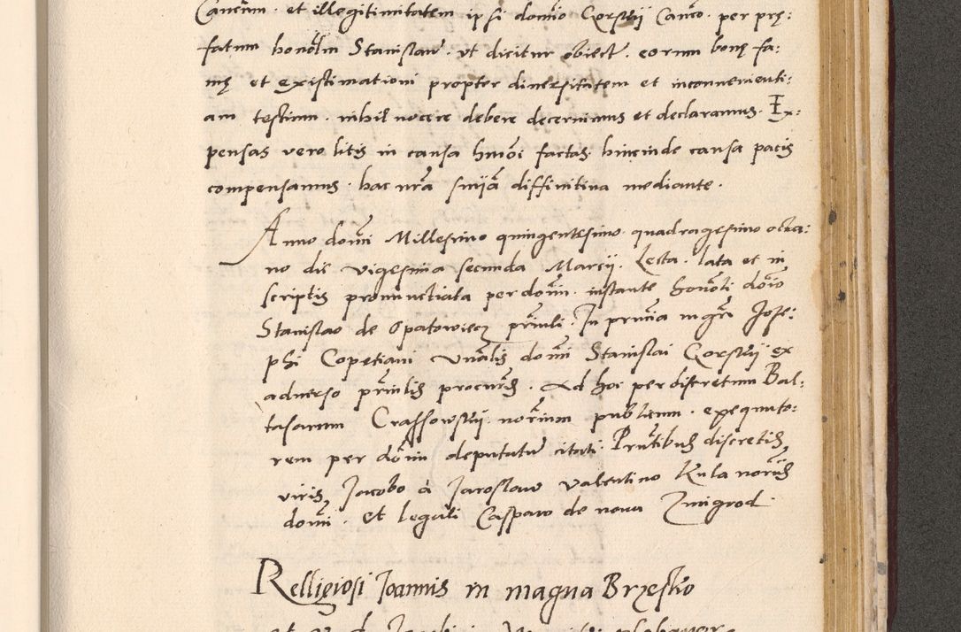 Zdjęcie nr 953 dla obiektu archiwalnego: Acta actorum, sententiarum diffinitivarum coram reverendo domino Petro Miscowski canonico et in spiritualibus vicario generali Cracoviensi ad annum Domini Mᵐᵘᵐ DXLVIᵗᵘᵐ, cuius indictio est quarta, pontificatus sanctissimi in Christo patris et domini nostri domini Pauli divina providencia pape tercii, a die tercia mensis Novembris, annus duodecimus (sic!) feliciter continuantur