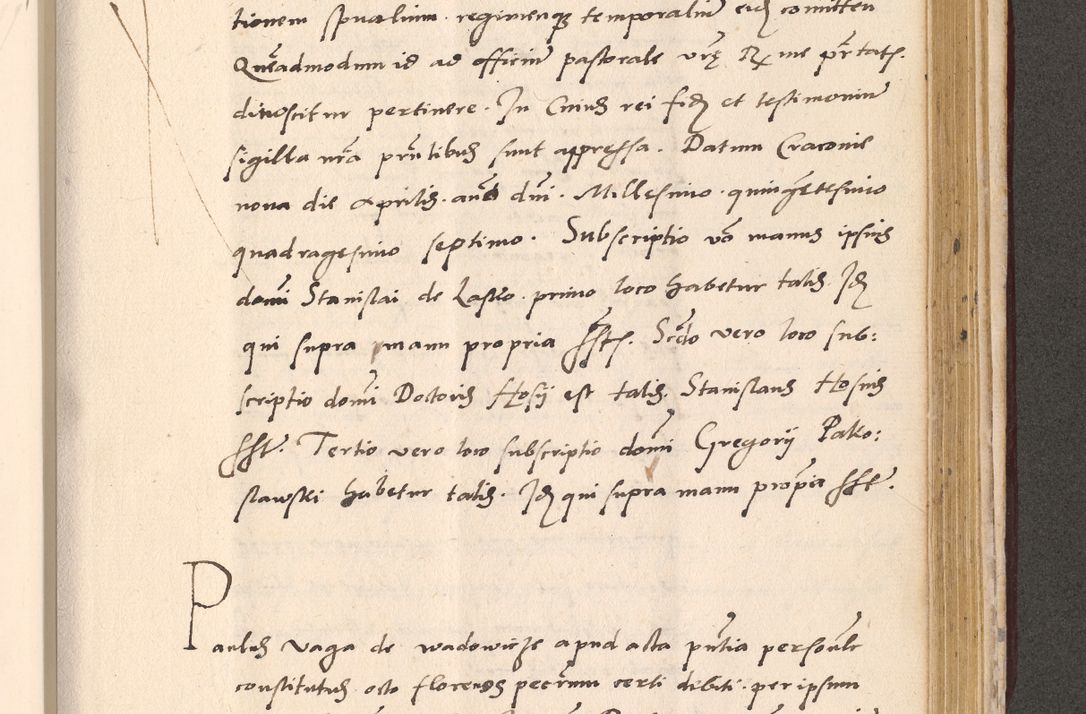 Zdjęcie nr 879 dla obiektu archiwalnego: Acta actorum, sententiarum diffinitivarum coram reverendo domino Petro Miscowski canonico et in spiritualibus vicario generali Cracoviensi ad annum Domini Mᵐᵘᵐ DXLVIᵗᵘᵐ, cuius indictio est quarta, pontificatus sanctissimi in Christo patris et domini nostri domini Pauli divina providencia pape tercii, a die tercia mensis Novembris, annus duodecimus (sic!) feliciter continuantur