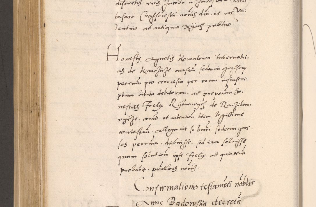 Zdjęcie nr 872 dla obiektu archiwalnego: Acta actorum, sententiarum diffinitivarum coram reverendo domino Petro Miscowski canonico et in spiritualibus vicario generali Cracoviensi ad annum Domini Mᵐᵘᵐ DXLVIᵗᵘᵐ, cuius indictio est quarta, pontificatus sanctissimi in Christo patris et domini nostri domini Pauli divina providencia pape tercii, a die tercia mensis Novembris, annus duodecimus (sic!) feliciter continuantur