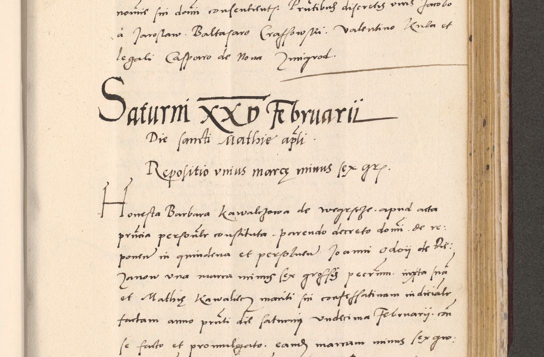 Zdjęcie nr 847 dla obiektu archiwalnego: Acta actorum, sententiarum diffinitivarum coram reverendo domino Petro Miscowski canonico et in spiritualibus vicario generali Cracoviensi ad annum Domini Mᵐᵘᵐ DXLVIᵗᵘᵐ, cuius indictio est quarta, pontificatus sanctissimi in Christo patris et domini nostri domini Pauli divina providencia pape tercii, a die tercia mensis Novembris, annus duodecimus (sic!) feliciter continuantur