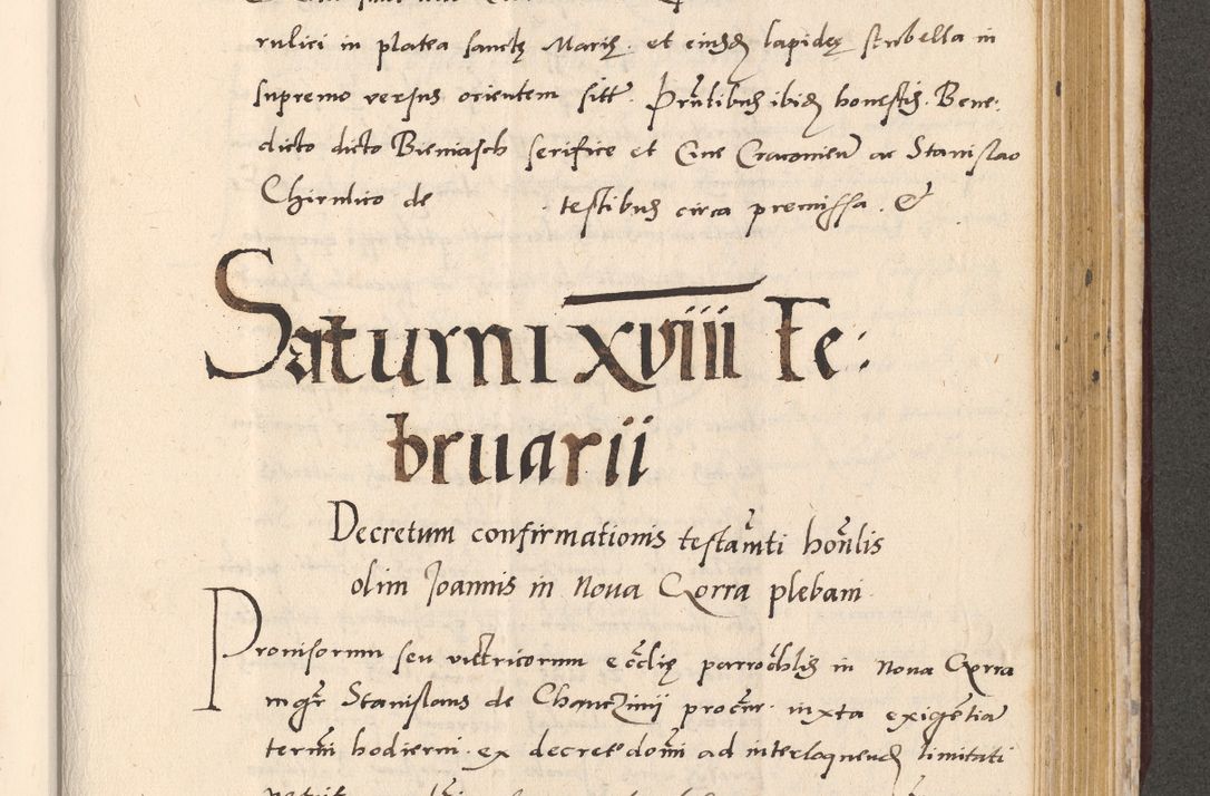 Zdjęcie nr 829 dla obiektu archiwalnego: Acta actorum, sententiarum diffinitivarum coram reverendo domino Petro Miscowski canonico et in spiritualibus vicario generali Cracoviensi ad annum Domini Mᵐᵘᵐ DXLVIᵗᵘᵐ, cuius indictio est quarta, pontificatus sanctissimi in Christo patris et domini nostri domini Pauli divina providencia pape tercii, a die tercia mensis Novembris, annus duodecimus (sic!) feliciter continuantur